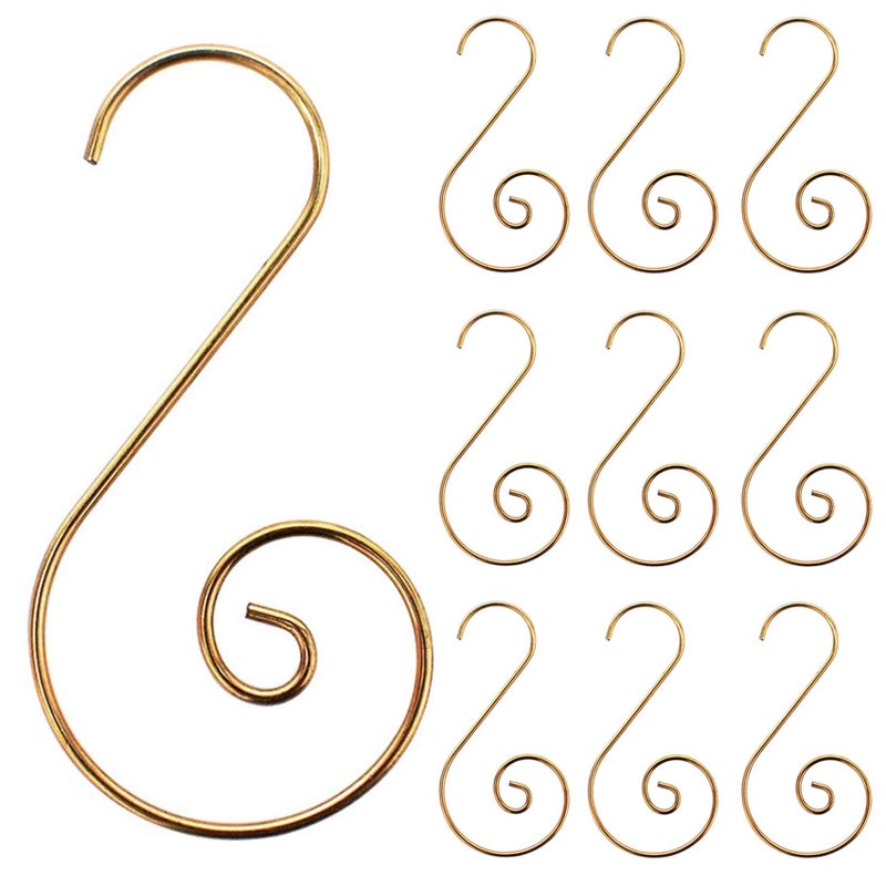 UCSAJI 200PCS Christmas Ornament Hooks Christmas Tree Ornament Hanger Metal Wire Hanging Hook for Xmas Tree Xmas Balls Party Decor (Gold) - Image 1